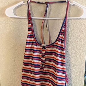 striped tie halter top